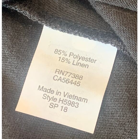 J Crew Black Linen Blend Wrap Long Sleeve Top with Tie Small New with Tags - Picture 5 of 7